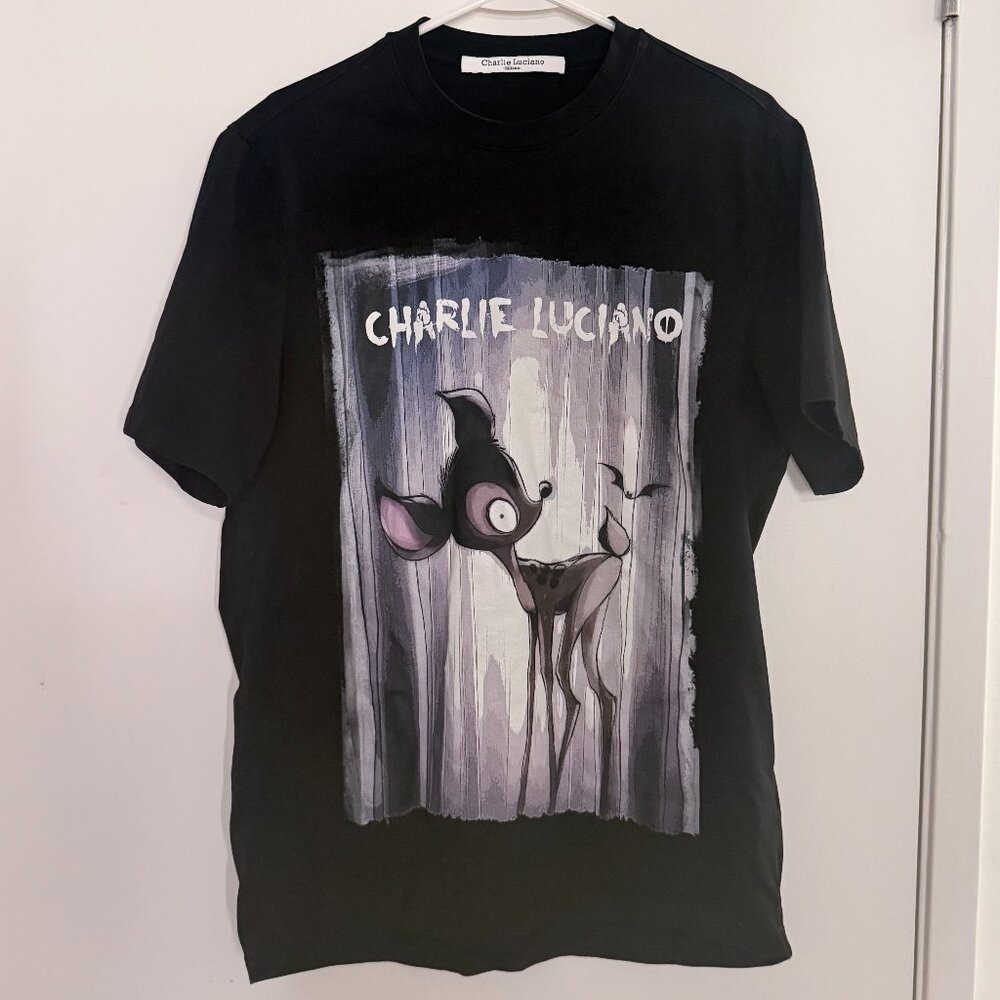 Charlie Luciano Bambi Print T-Shirt – Unisex Graphic Tee – Size M